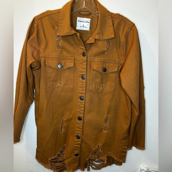 Highway Jeans Jackets & Blazers - Women's Distressed Camel Denim Jacket